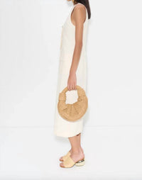 SIMON MILLER Zapata Linen Midi Dress in gesso - women's dress - alternate view