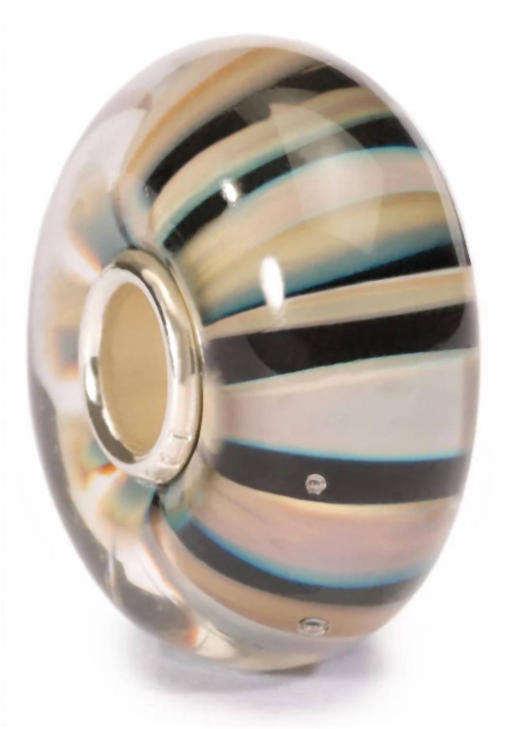 Trollbeads Women's Stripe Glass Bead Charm in beige multi - women's jewelry