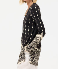 Johnny Was DEMI V-NECK TUNIC in lilith - women's shirt - detail view