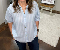 Vine & Love - Stripe Printed Blouse