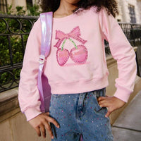Lola + The Boys - Kid's Crystal Bow Sweater