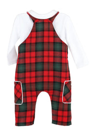Sophie & Lucas - Boys Tartan Tidings Overall Set
