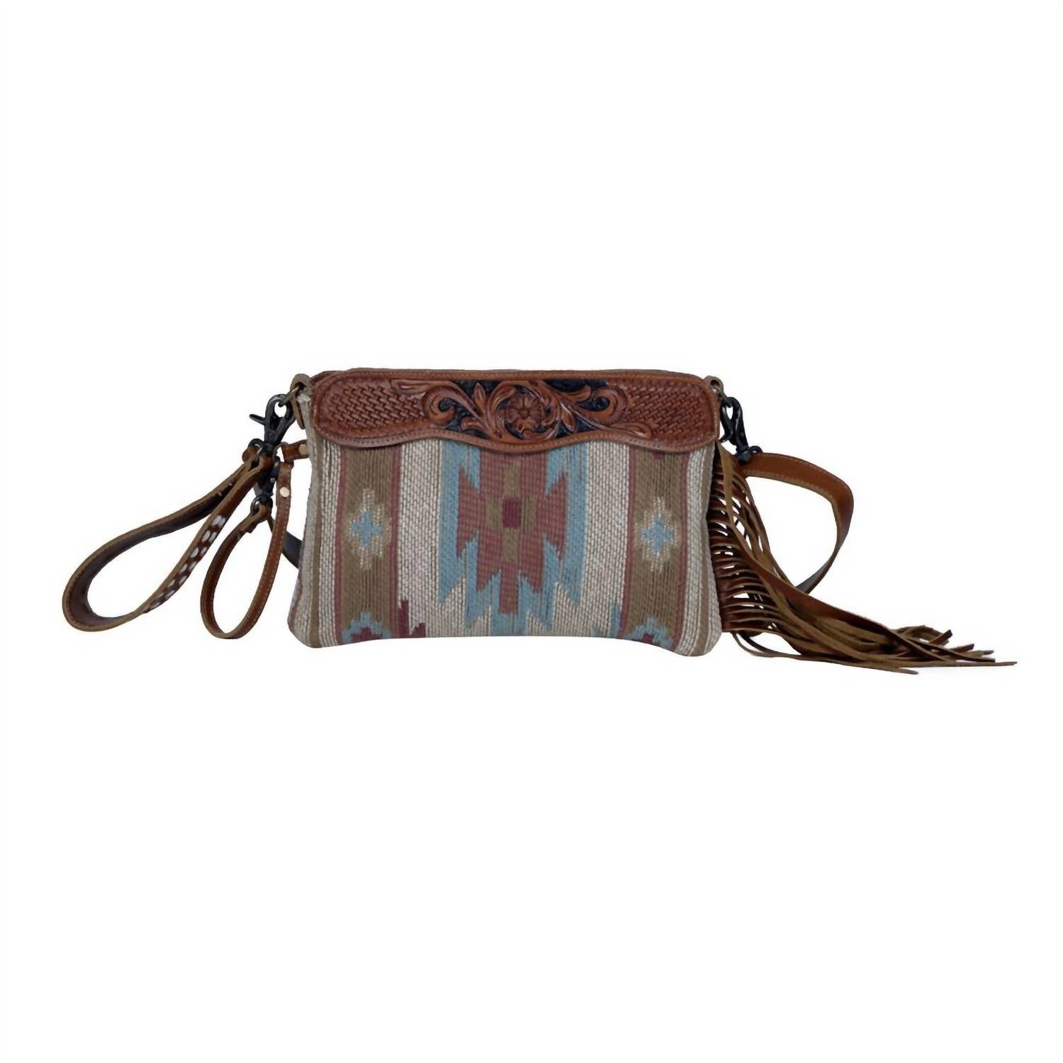 Myra Bags - Women's Tassels Hand Tooled Leather Bag