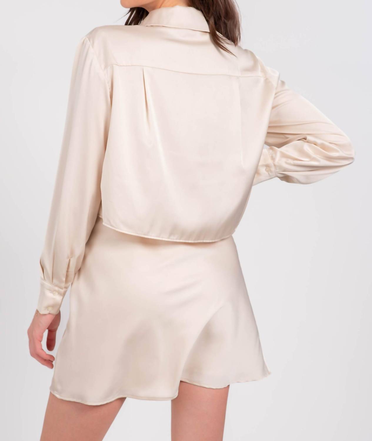 Lavender Brown - Nova Cropped Button Down Shirt