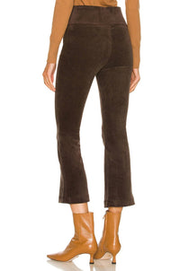 SPRWMN Crop Flare Corduroy Pant in dark chocolate - women's pants - alternate view