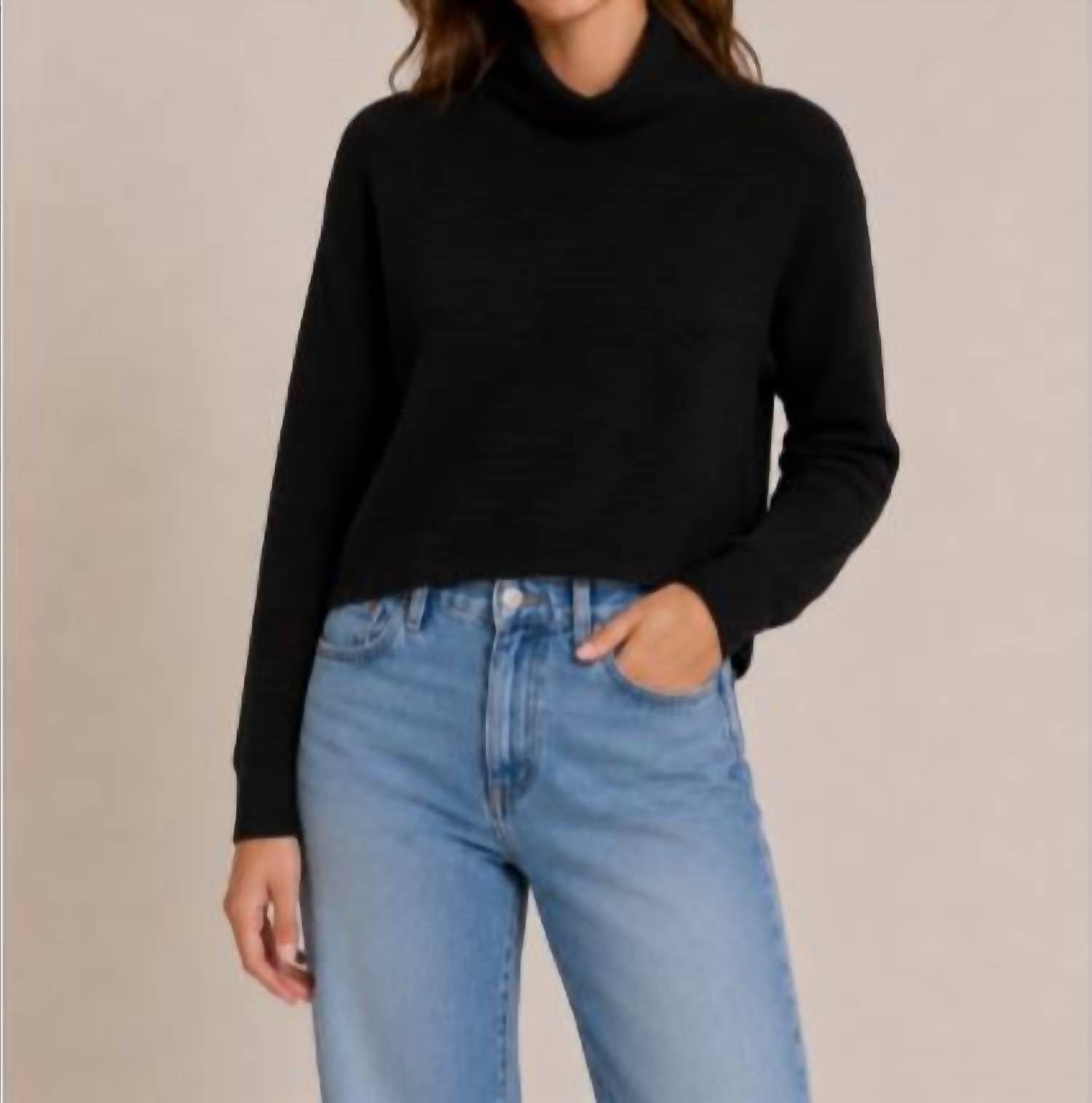 Stateside - Horizontal Rib Mock Neck Pullover