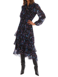 ALLISON NEW YORK Erica Long Sleeve Blouse in black floral - women's blouse - view 4