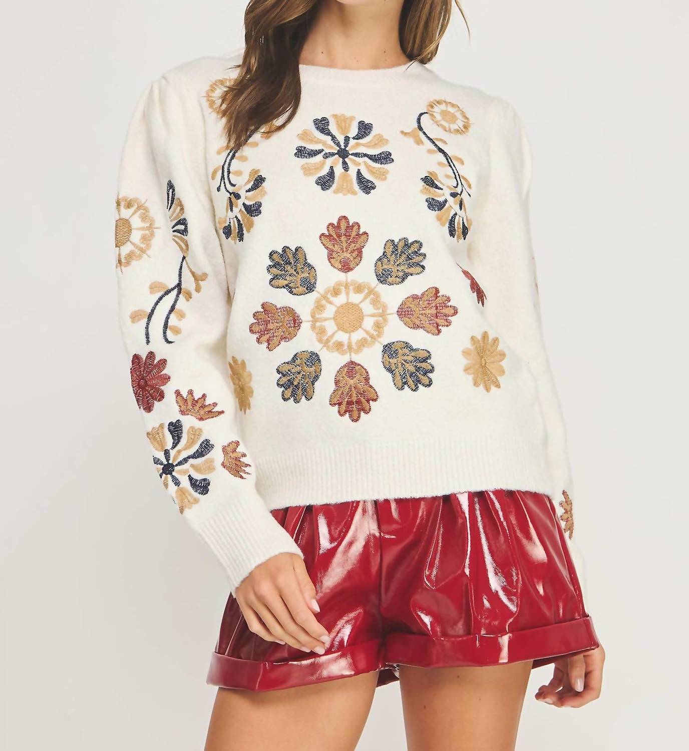 Strut & Bolt - Floral Embroidered Sweater