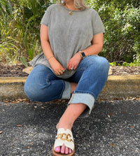 Easel - Ruffle Bottom Top