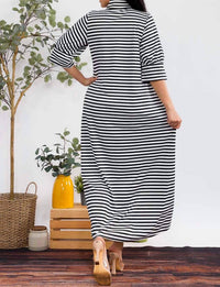 Karen T Design - Button Down Stripe Midi Dress