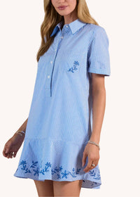 Current Air - Striped Embroidered Mini Shirt Dress