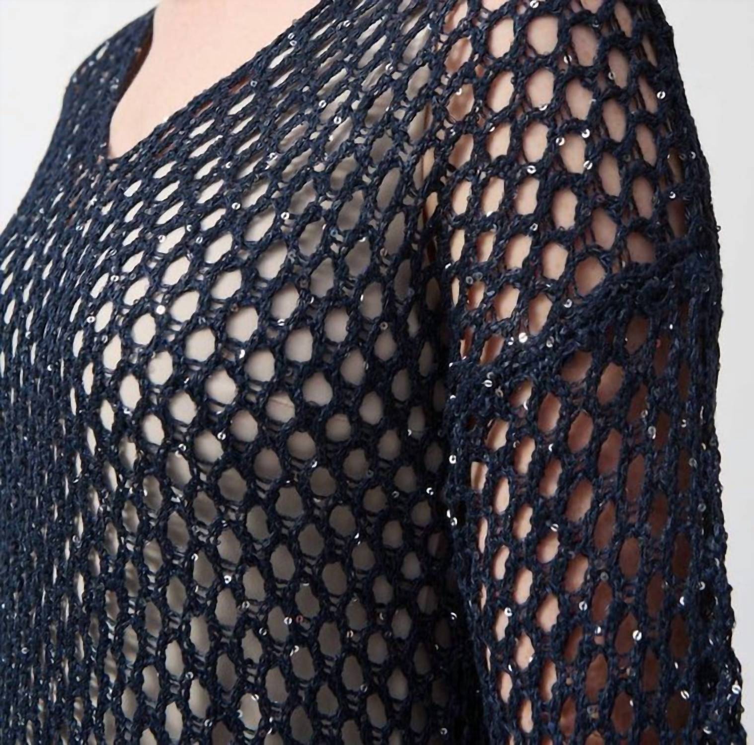Joseph Ribkoff - Open Stitch Sweater With Sequins