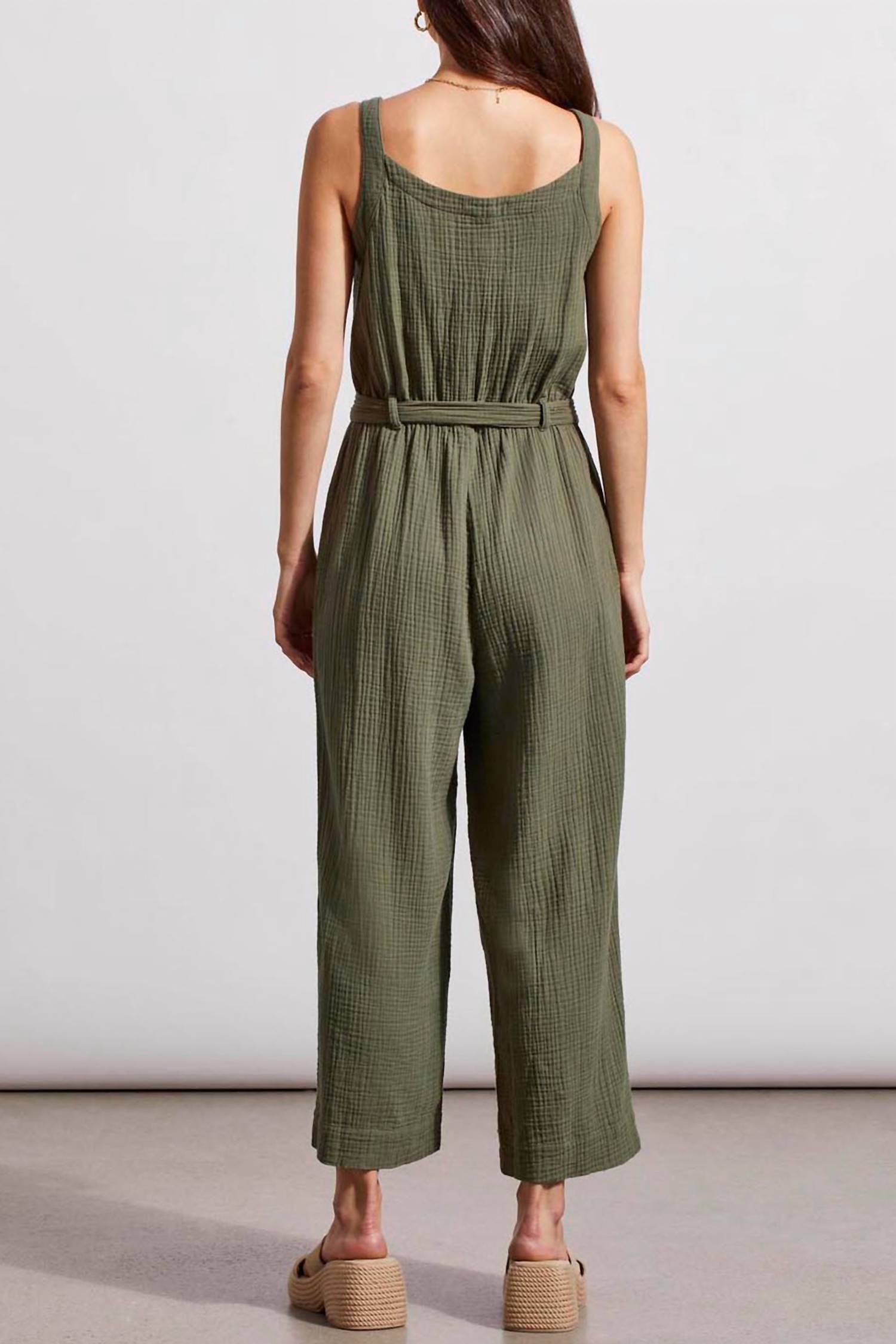 Tribal - Cotton Button Front Jumpsuit