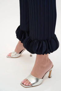Joseph Ribkoff Lightweight Pleated Wide Leg Pants in midnight blue - women's pants - alternate view