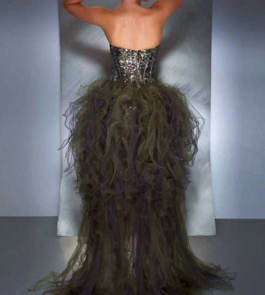 Mac Duggal - TULLE SEQUIN COCKTAIL DRESS