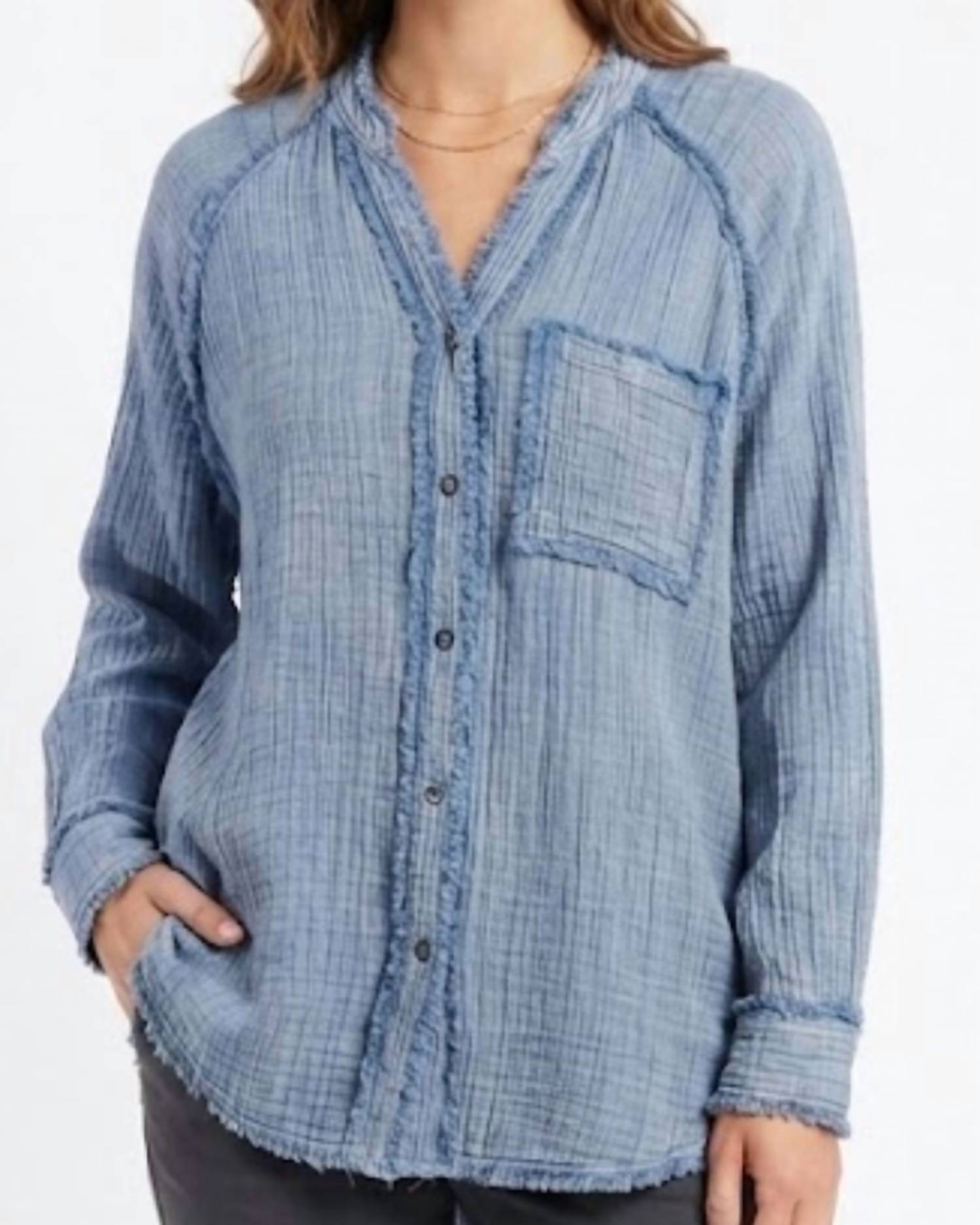 En Creme - Kelly Crinkle Long Sleeve Tunic Top