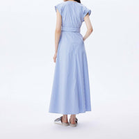 Theo The Label - Women's Echo Beaded Belt V Neck Shirtdress