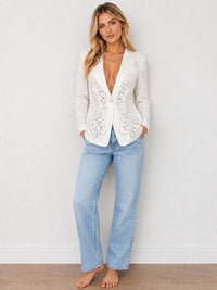 Elie Tahari - Embroidered Linen Blend Blazer