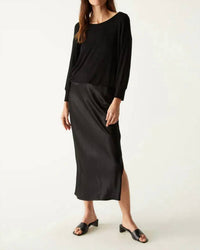 Michael Stars - Nadia Mixed Fabric Satin Dress