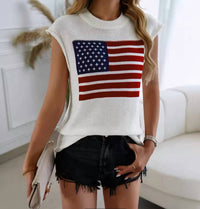Serenity - Sleeveless Us Flag Sweater Vest