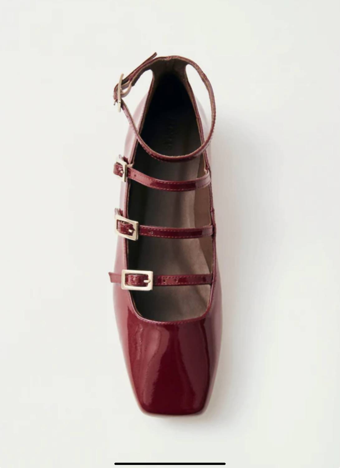ALOHAS Women's Luke Onyx Leather Ballet Flats in wine burgundy - women's flats - detail view