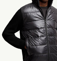 Moncler Padded Wool Zip-Up Hoodie in black - men's jacket - view 4