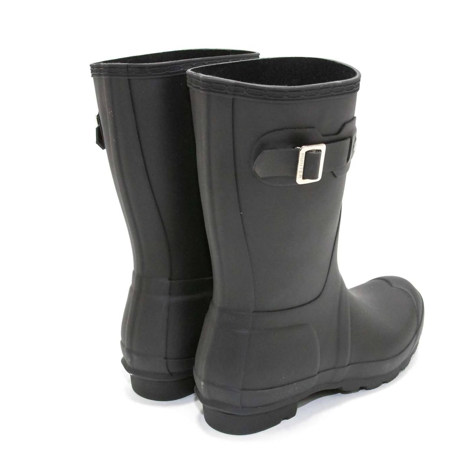 HUNTER Women's Original Short Rain Boots in black 1 - women's shoe - detail view