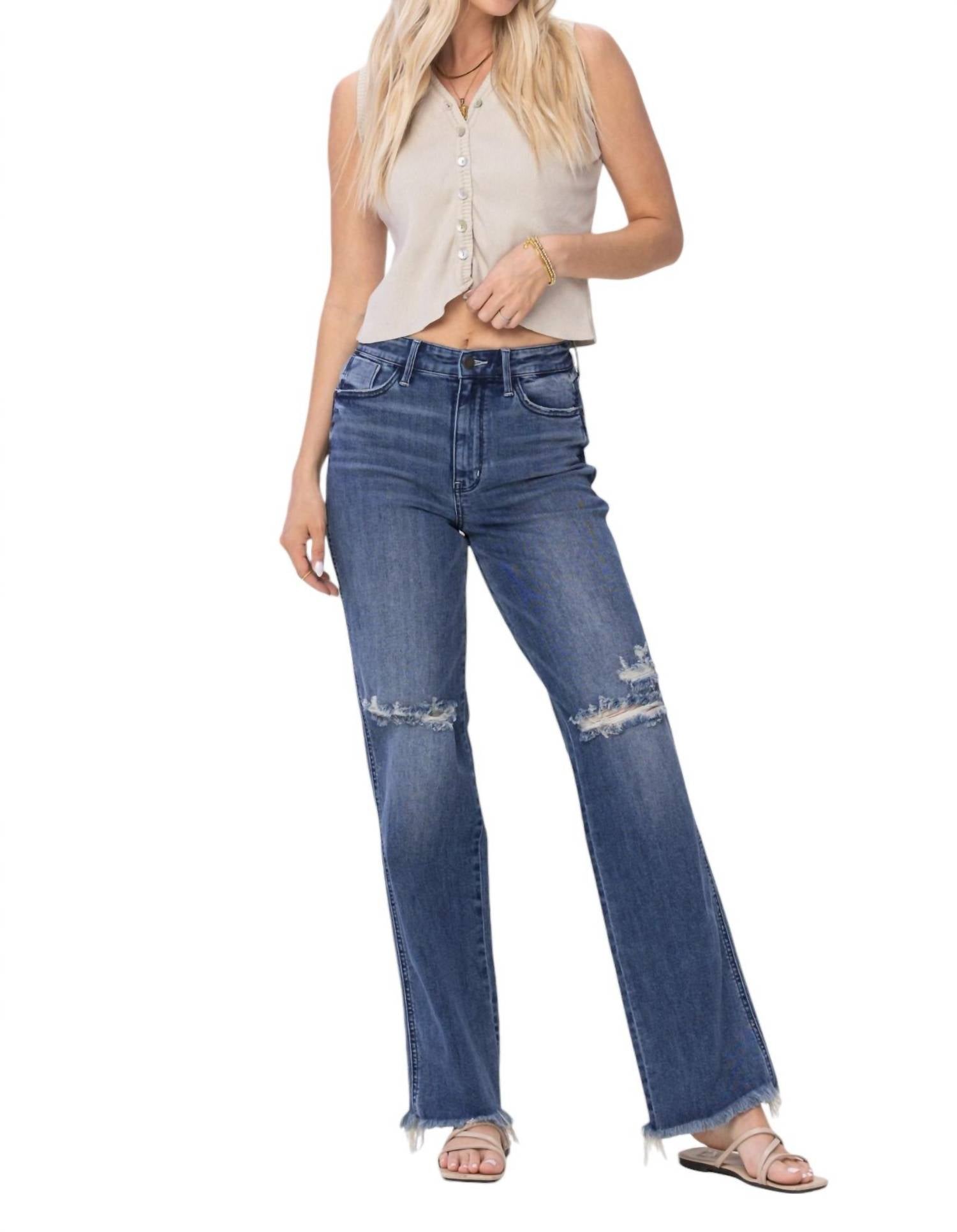 Judy Blue - Knee Destroy Straight Jeans