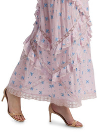 LoveShackFancy Nocelle Maxi Dress in lilac tide - women's dress - alternate view