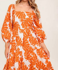 Flying Tomato - printed woven midi dress