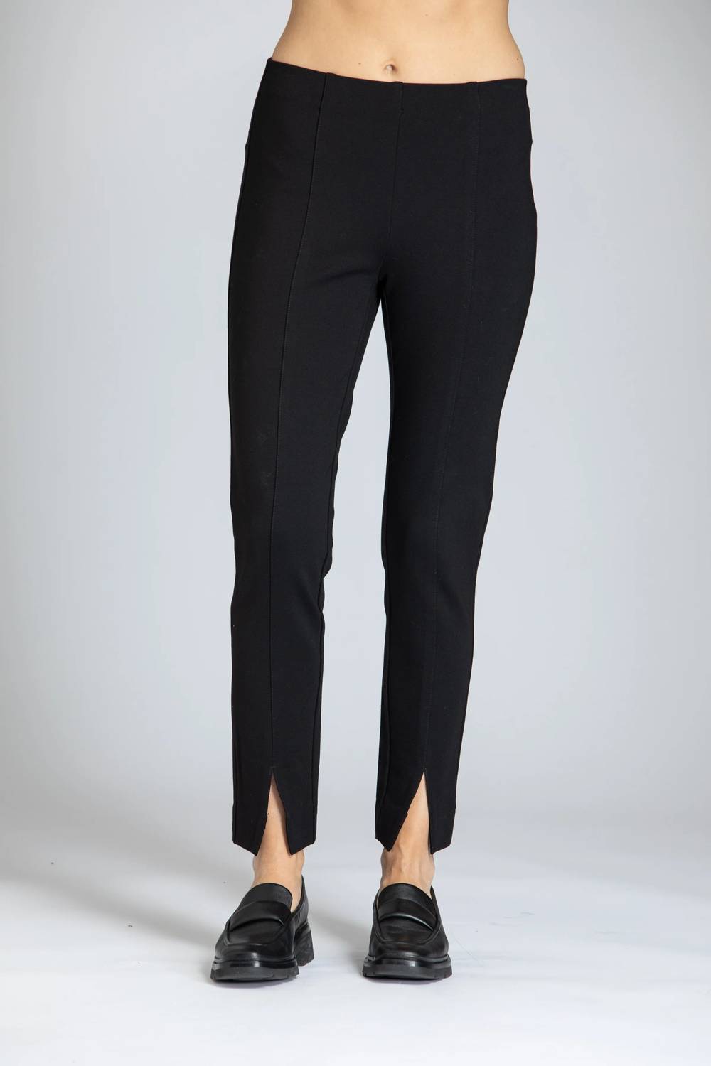 Apny - Pull-on Ponte Pant With Split Hem