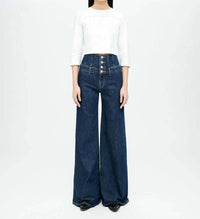 Re/Done - Cropped Varsity Long Sleeve Tee