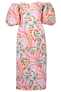Rhode - Women's Karima Linen Puff Sleeve Midi Dress