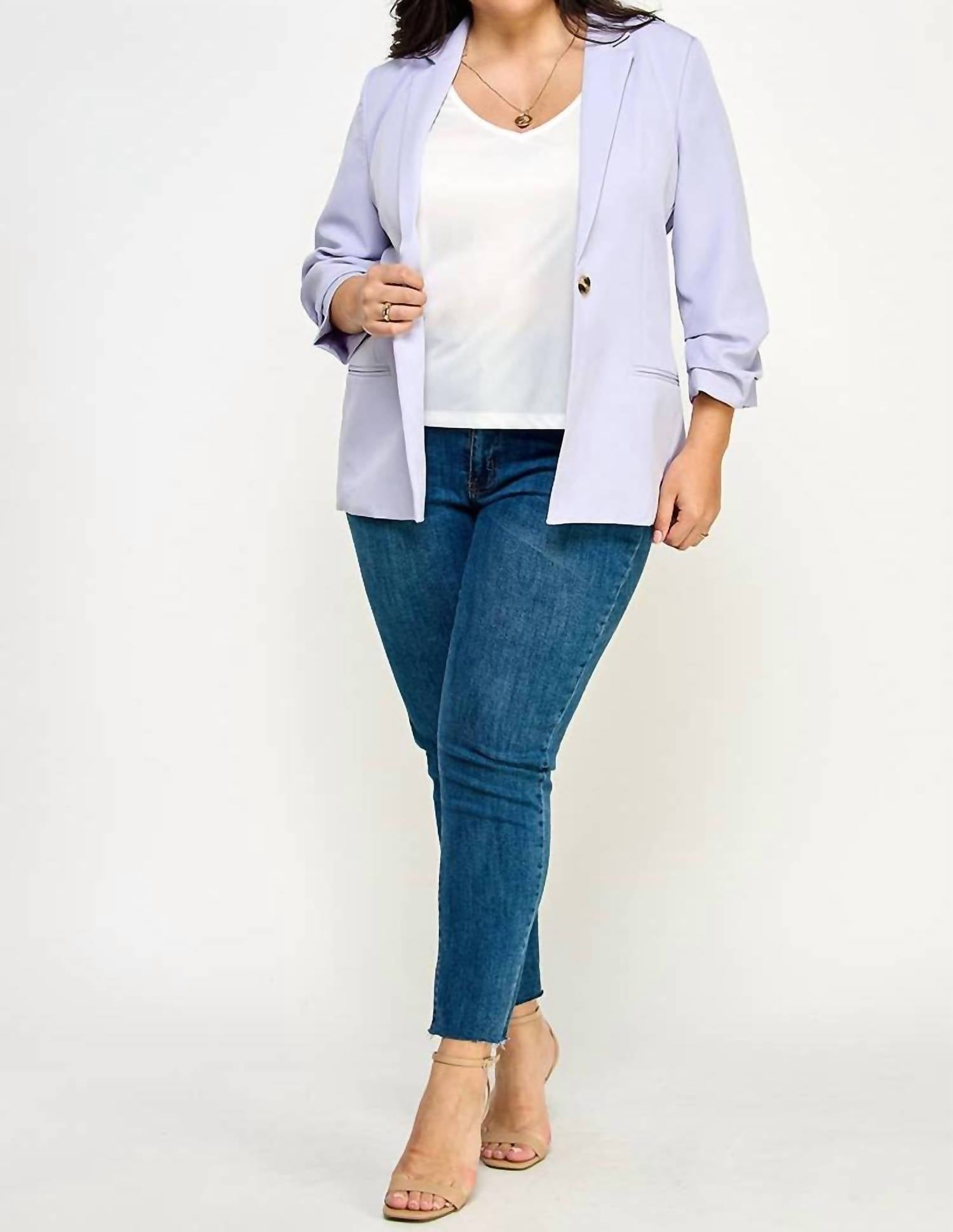 Ellison - Folded Sleeve Blazer - Plus