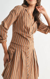 Mint Exclusives - Leanne Striped Collared Shirt Dress