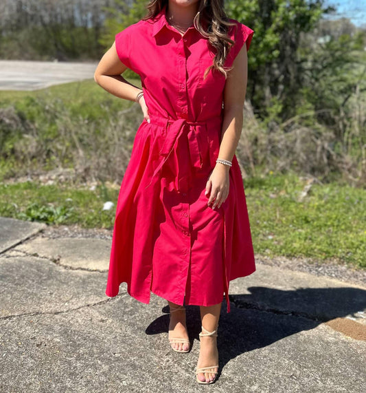 Entro - Tongue Tied Cap Sleeve Midi Dress