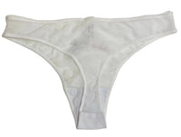 Love & Swans - Women's Mesh Thong With Bird & Heart Embroidery