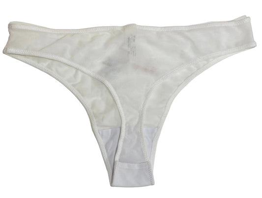 Love & Swans - Women's Mesh Thong With Bird & Heart Embroidery