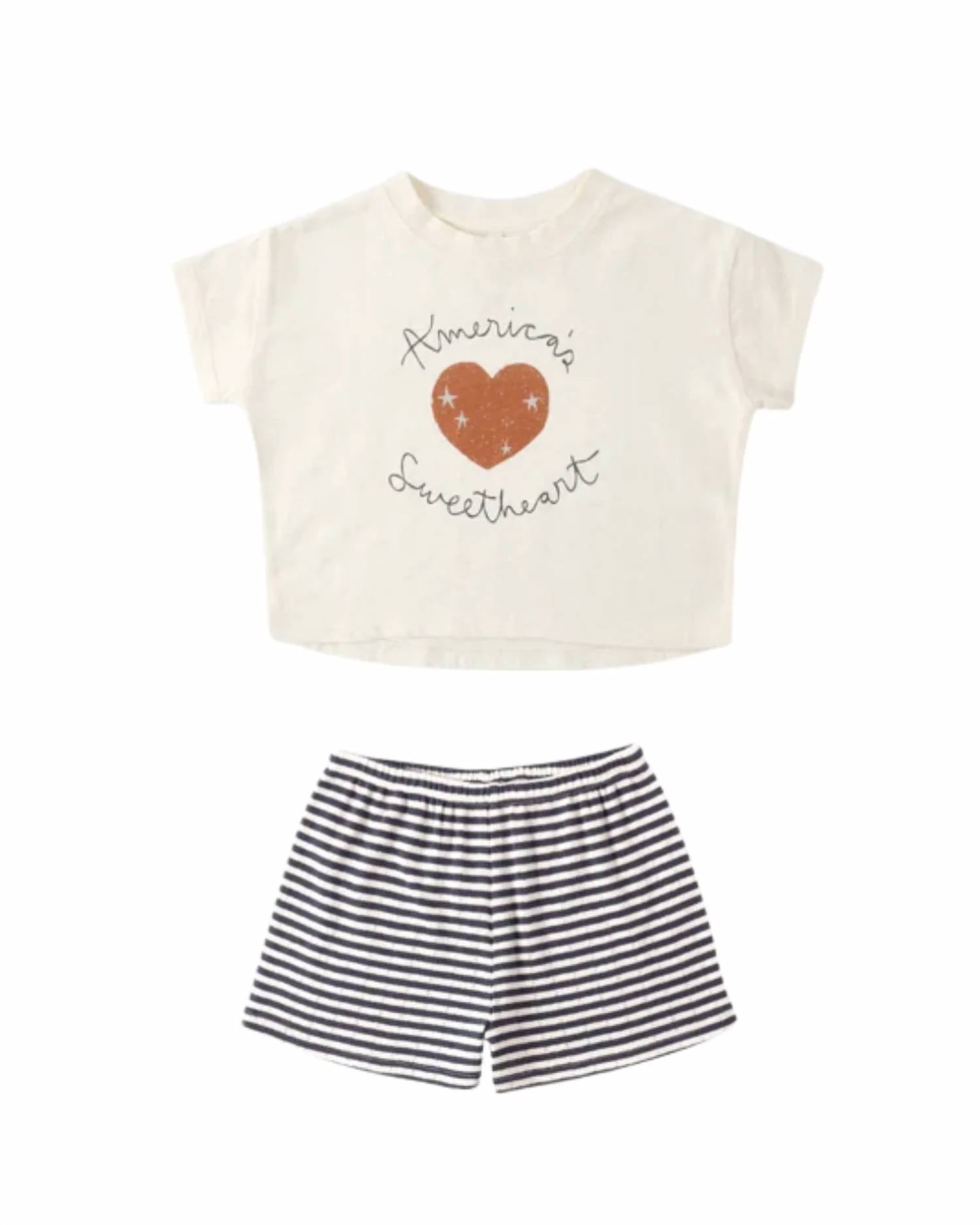 Rylee + Cru - Girls Boxy Tee/ Pointelle Short
