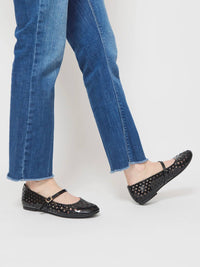 All Black - Women's Laiser Mary Jane Ballet Flats