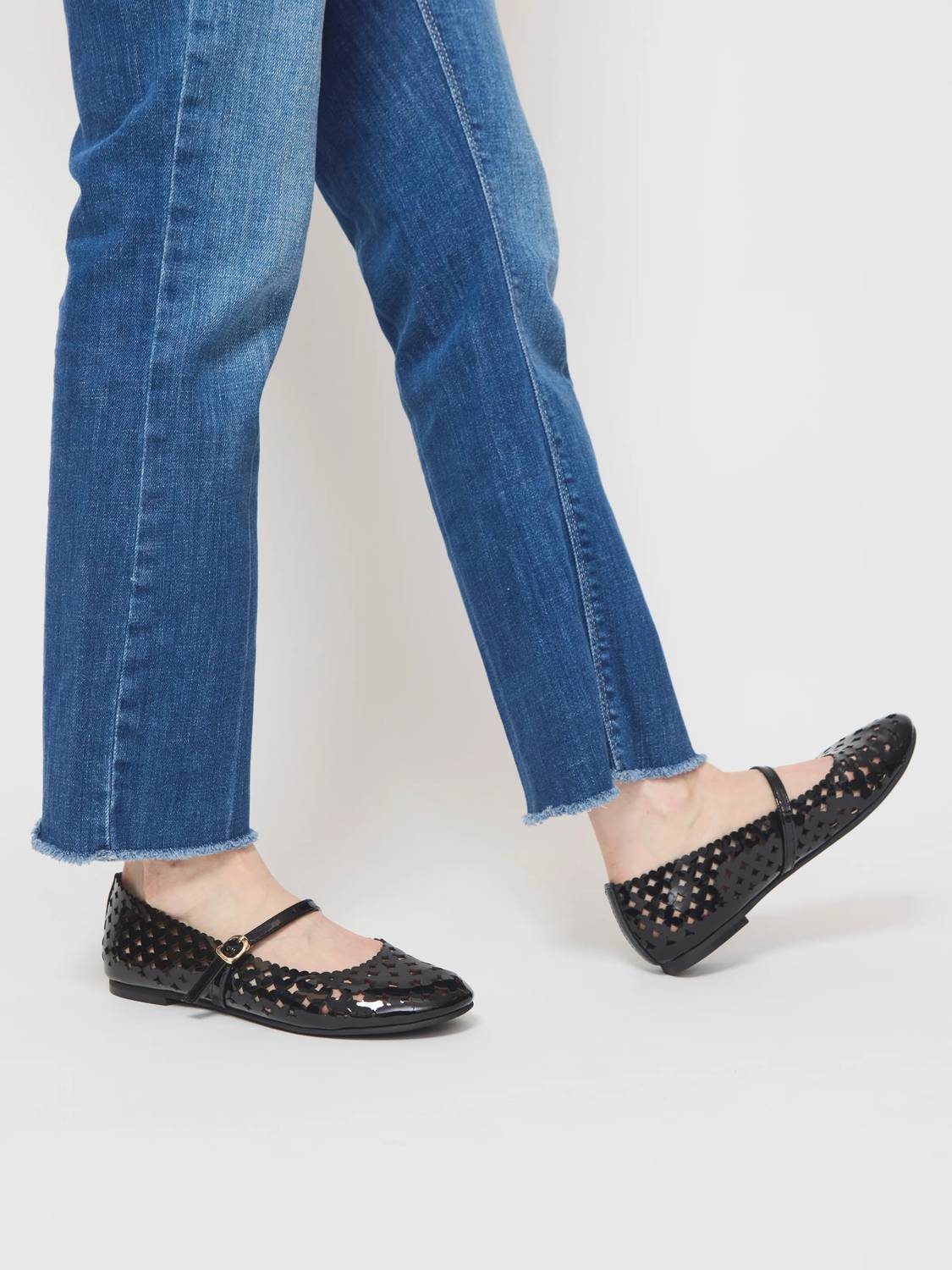 All Black - Women's Laiser Mary Jane Ballet Flats