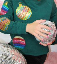 Paper Flower - Girls Sequin Ornament Cropped Sweatshirt