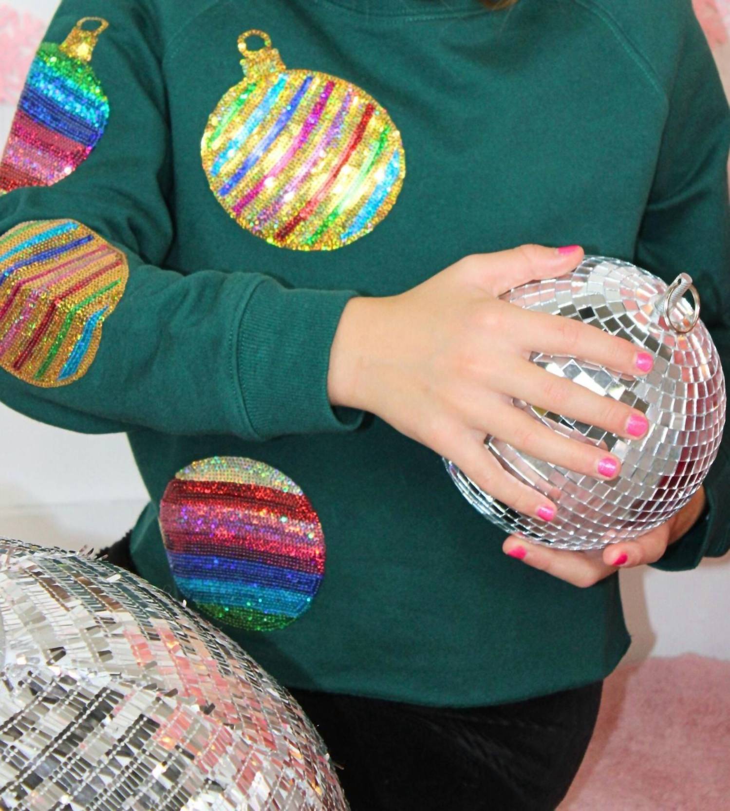 Paper Flower - Girls Sequin Ornament Cropped Sweatshirt