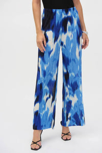 Joseph Ribkoff - Pleated Novelty Tropical Print Wide Leg Pants