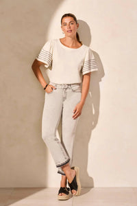 Tribal - Sophia Curvy Micro Glare Crop Jeans
