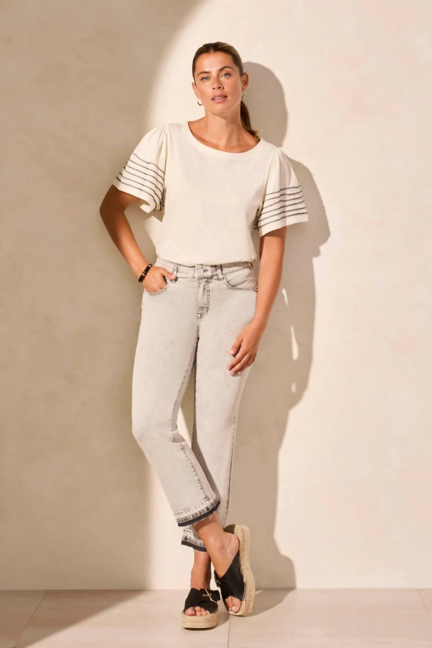 Tribal - Sophia Curvy Micro Glare Crop Jeans