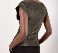 Apricot - Sparkle Side Ruched Jersey Top