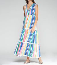 Vilagallo - V-neck Stripe Dress
