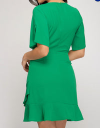 She + Sky - Flutter Sleeve Woven Dress