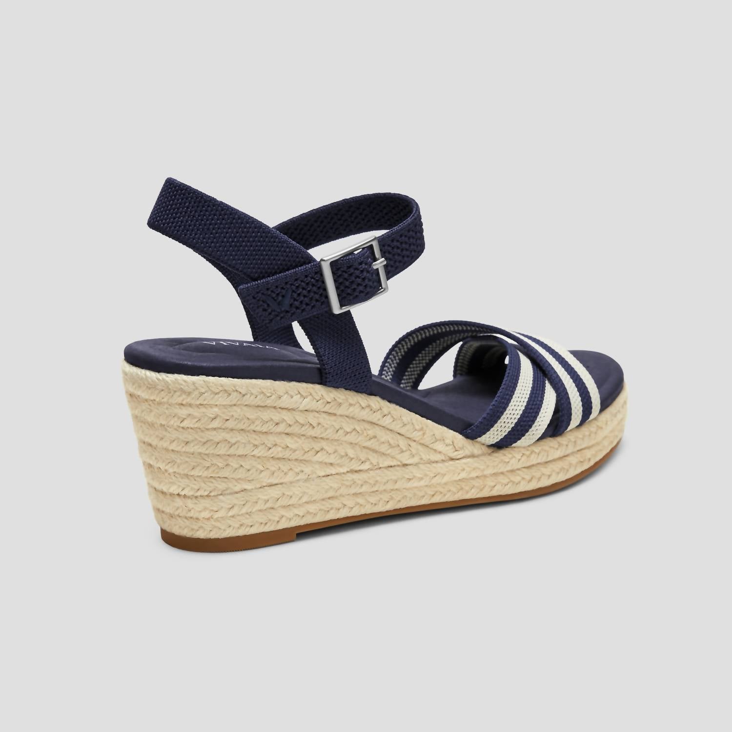 Vivaia Women's Espadrille Wedge Sandals in blue cream - women's shoe - alternate view